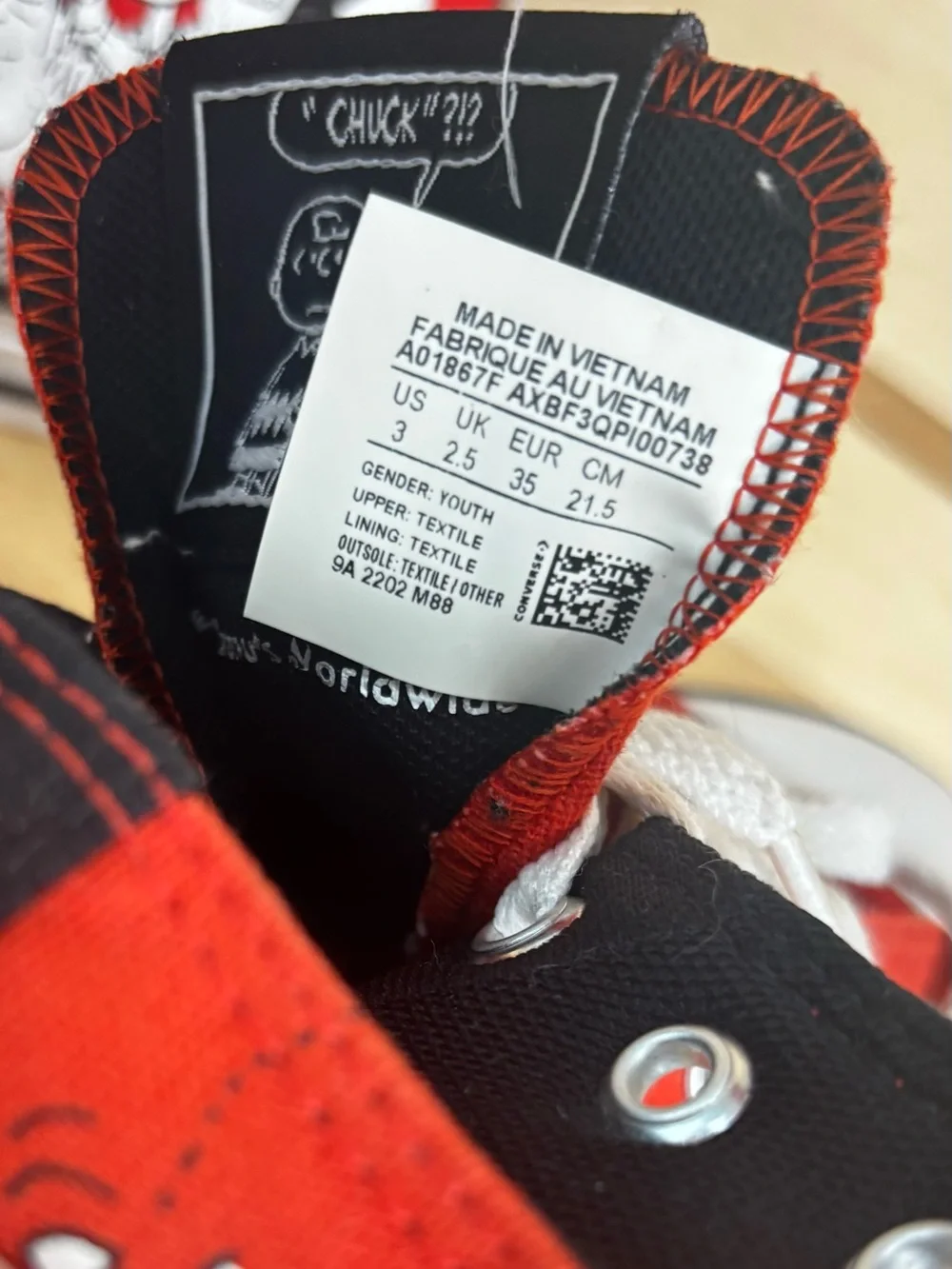 Converse Red Peanuts Graphic High Top Sneakers